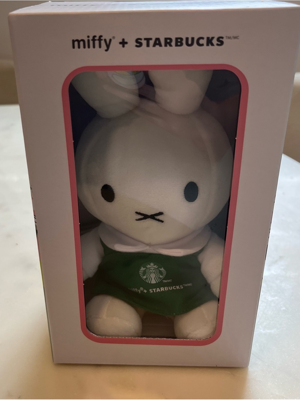 Starbucks X Miffy White plush Miffy Plush doll with Green Apron